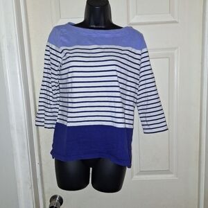 Talbots striped blouse size MP